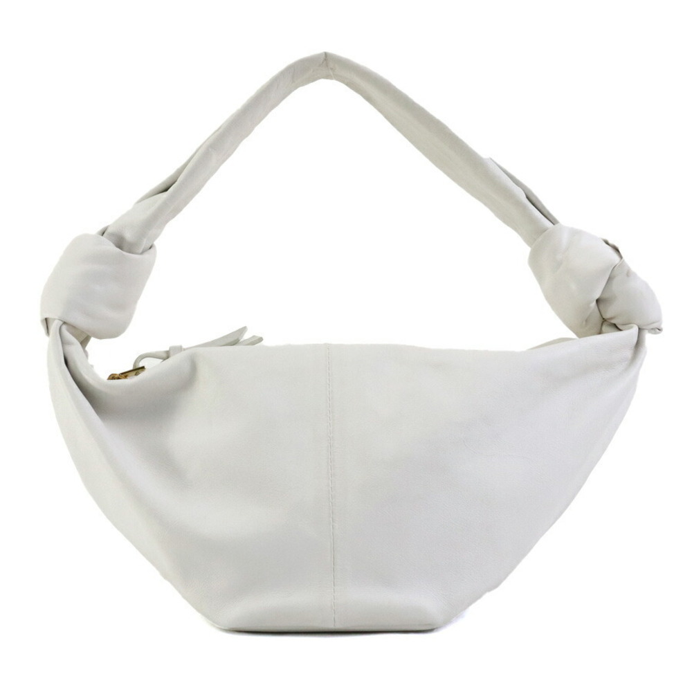 Bottega Veneta Double Knot Leather Handbag Off White